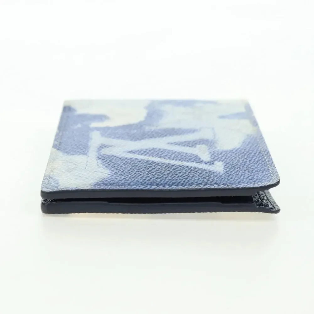 Louis Vuitton Monogram Watercolor Portefeuille Multi Ple Wallet Blue